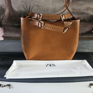Zara Plaited Leather Tote Bag - XL